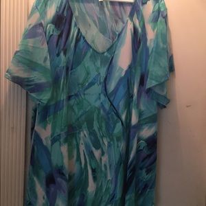 Ladies plus multicolored top